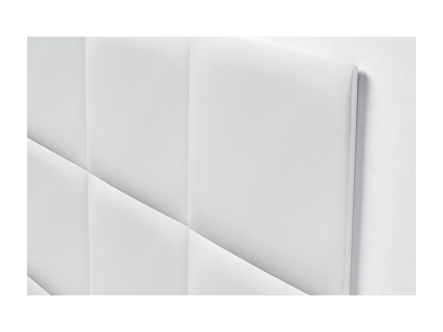 DHOME Tête de lit capitonnée en similicuir de qualité supérieure composée de panneaux autocollants interchangeables  (blanc, 140 cm)