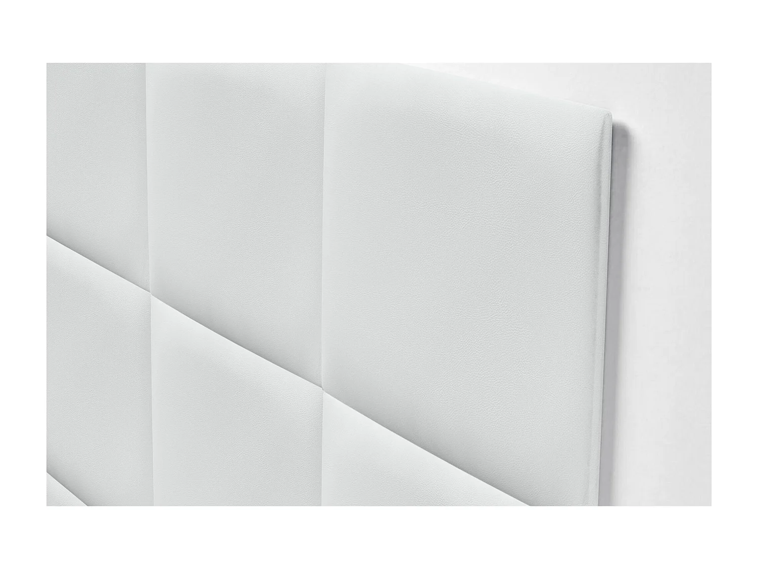 DHOME Testiera imbottita in similpelle premium composta da pannelli autoadesivi intercambiabili  (Bianco, 105 cm)