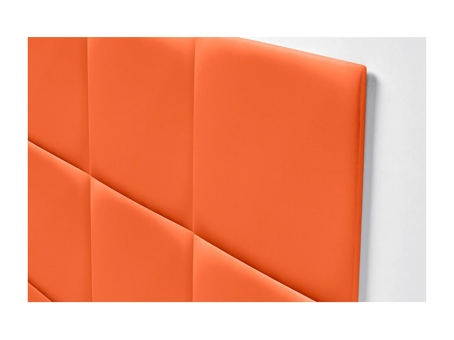 DHOME Premium-Kopfteil mit Kunstlederbezug, aus austauschbaren, selbstklebenden Paneelen, luxuriös gepolstertes Schlafzimmer (Orange, 90 cm)