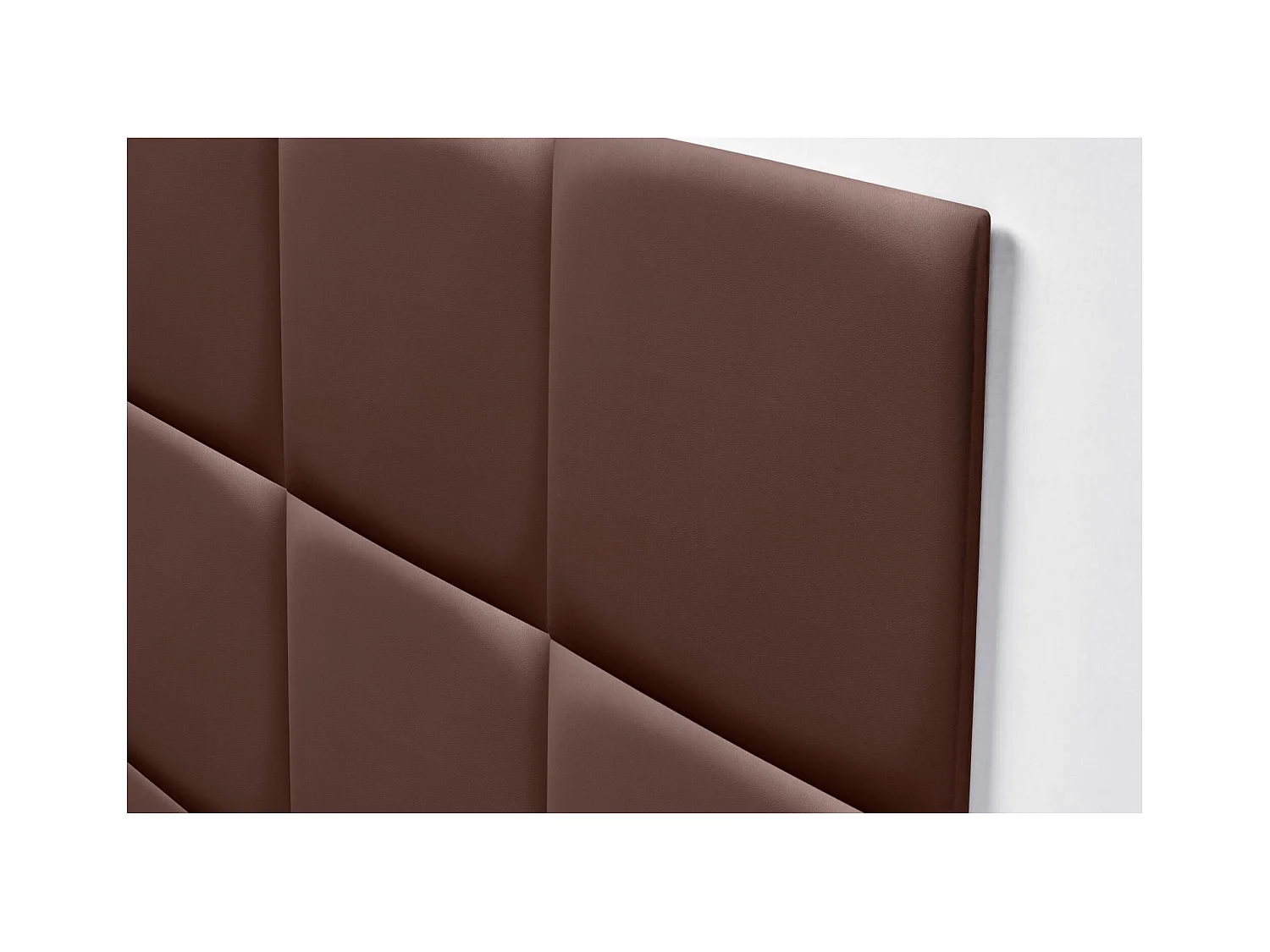 DHOME Premium-Kopfteil mit Kunstlederbezug, aus austauschbaren, selbstklebenden Paneelen, luxuriös gepolstertes Schlafzimmer (Schokolade, 190 cm)