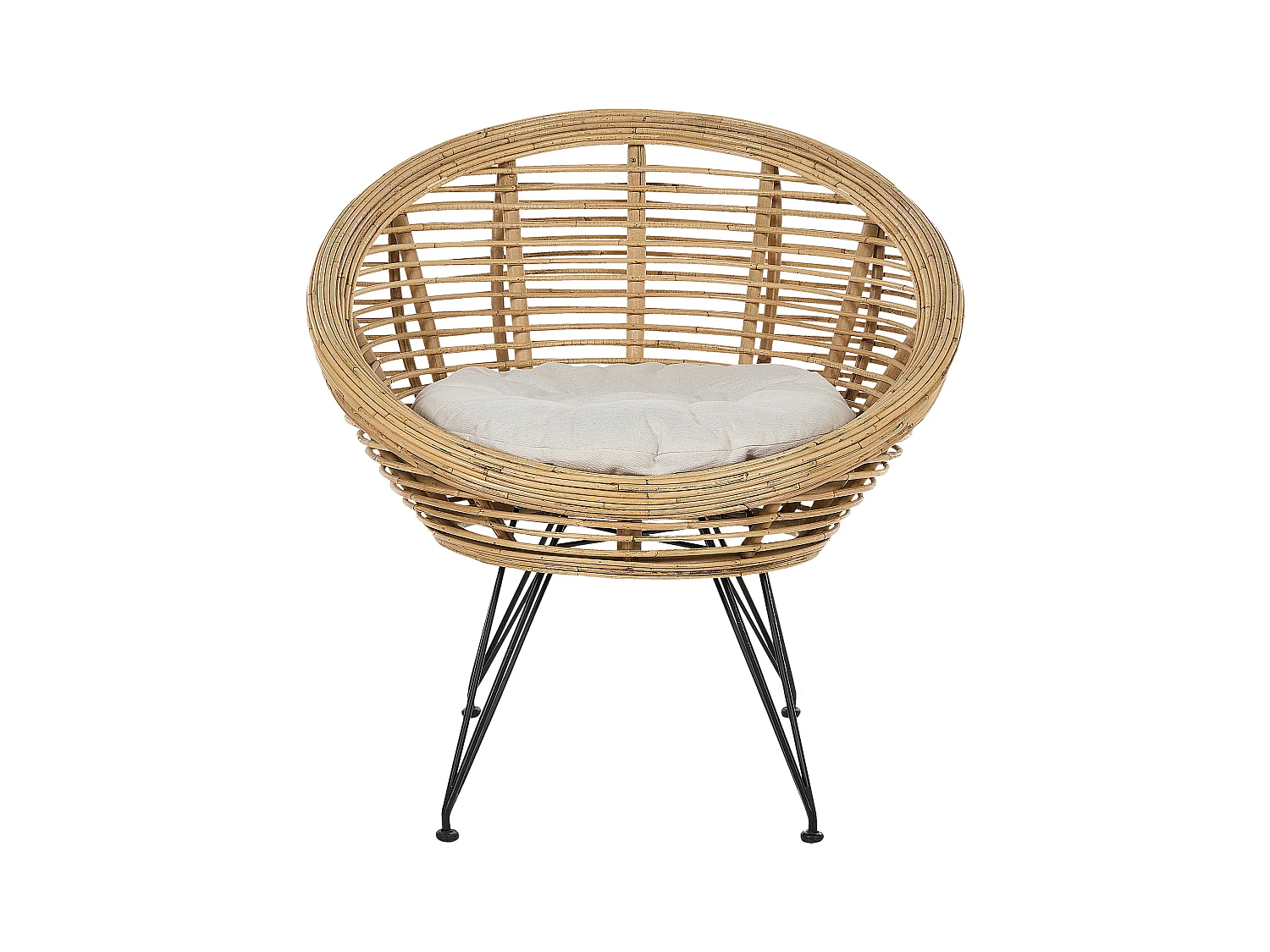 Lot de 2 chaises de jardin avec coussins MARATEA Rotin Naturel