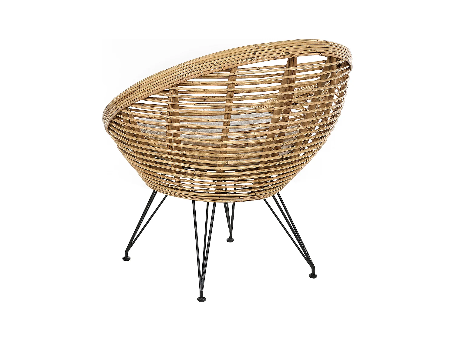 Lot de 2 chaises de jardin avec coussins MARATEA Rotin Naturel