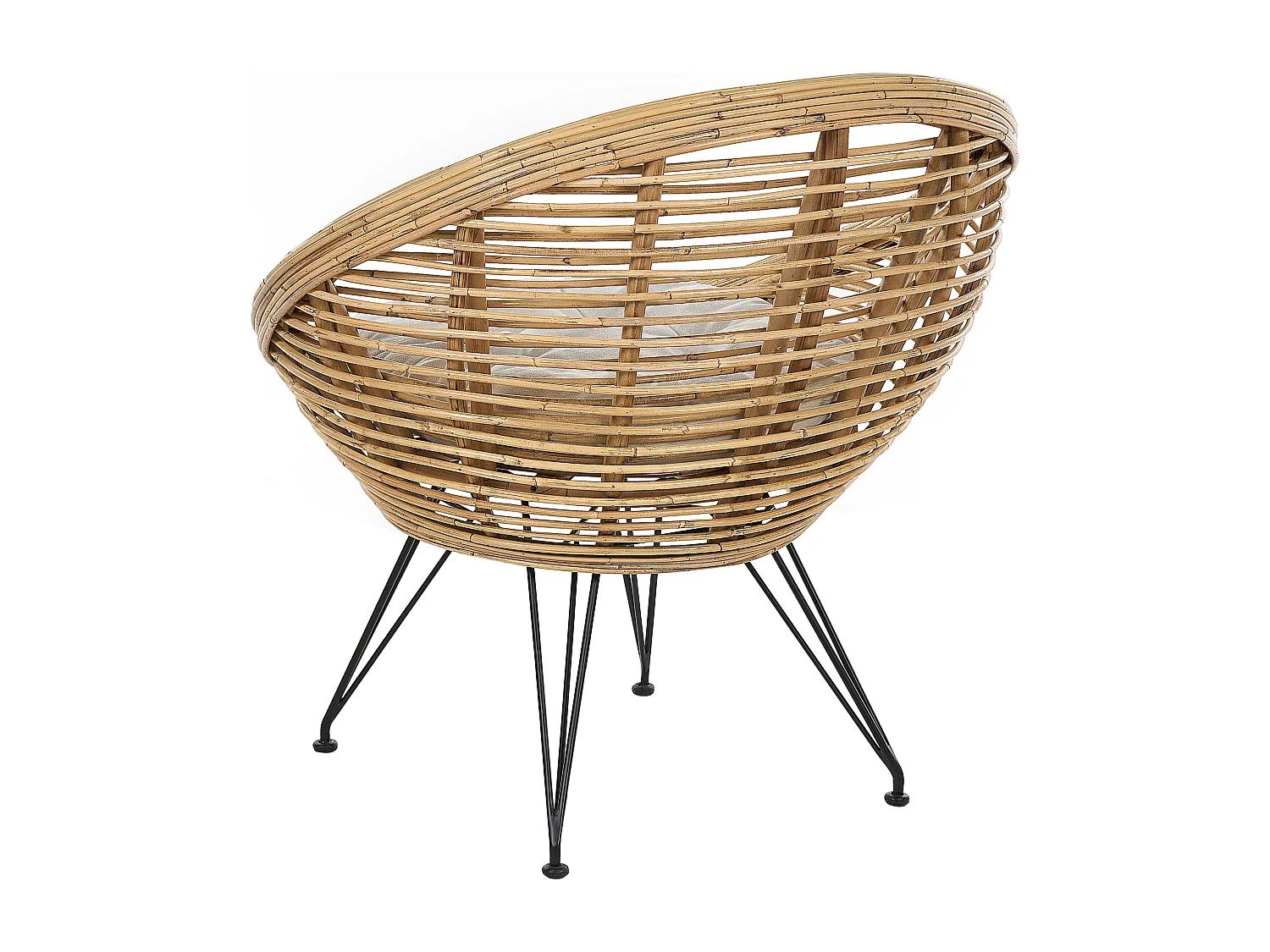 Lot de 2 chaises de jardin avec coussins MARATEA Rotin Naturel