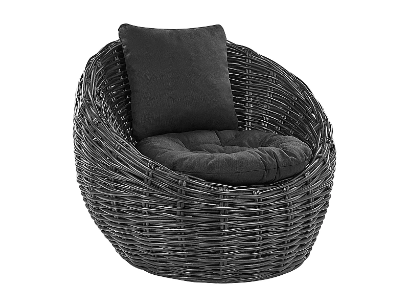 Gartenstuhl LERICI Rattan Schwarz
