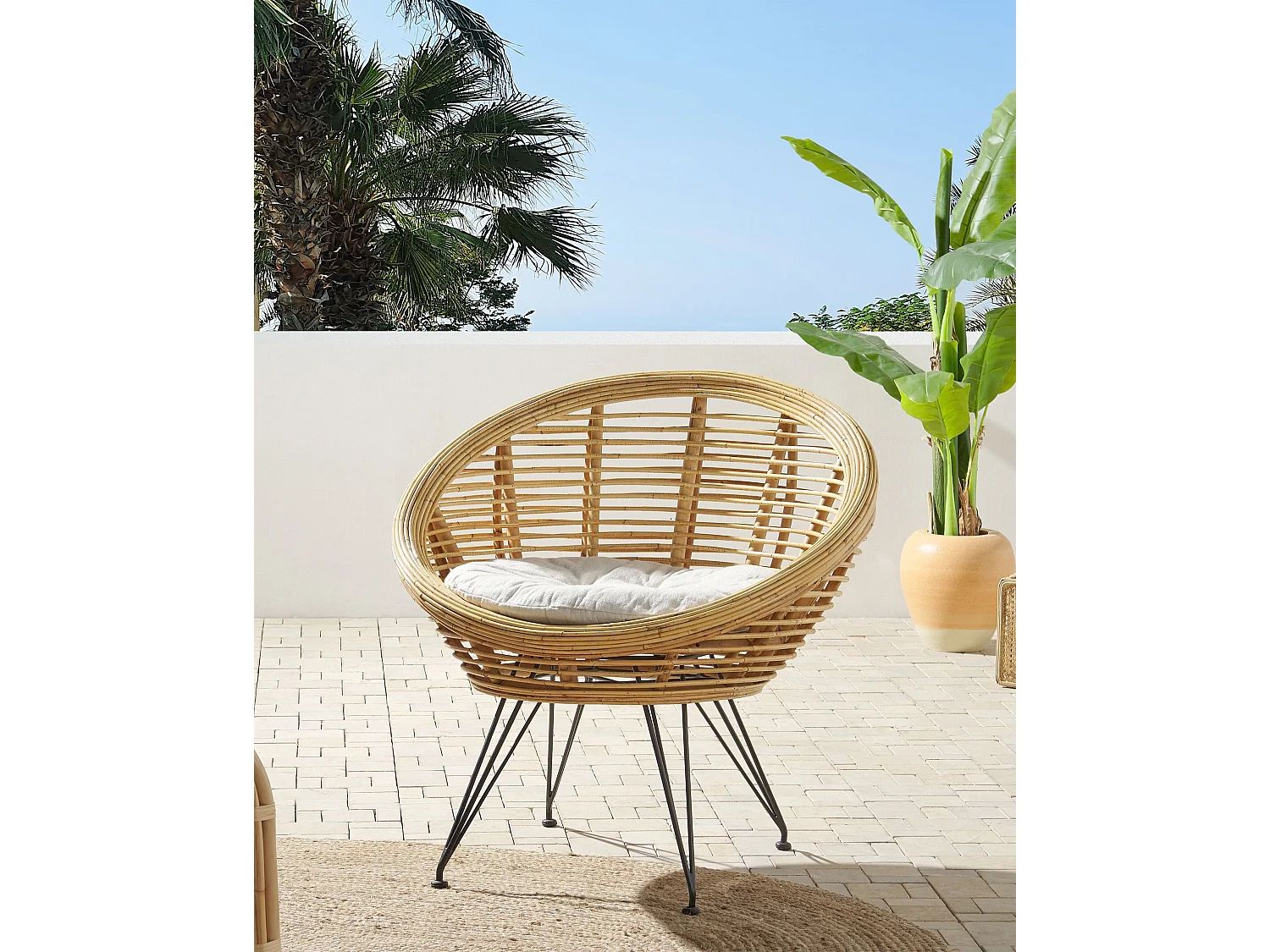 Chaise de jardin MARATEA Rotin Naturel