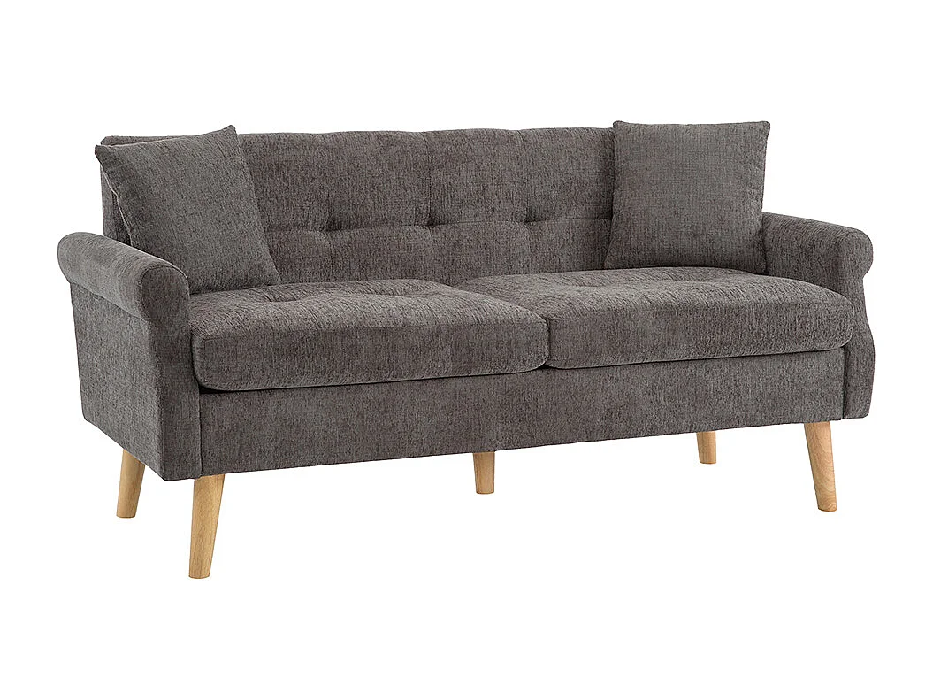 Diseño moderno, muebles tapizados, sofá doble, sofá tapizado con cojines gruesos, color latón antiguo