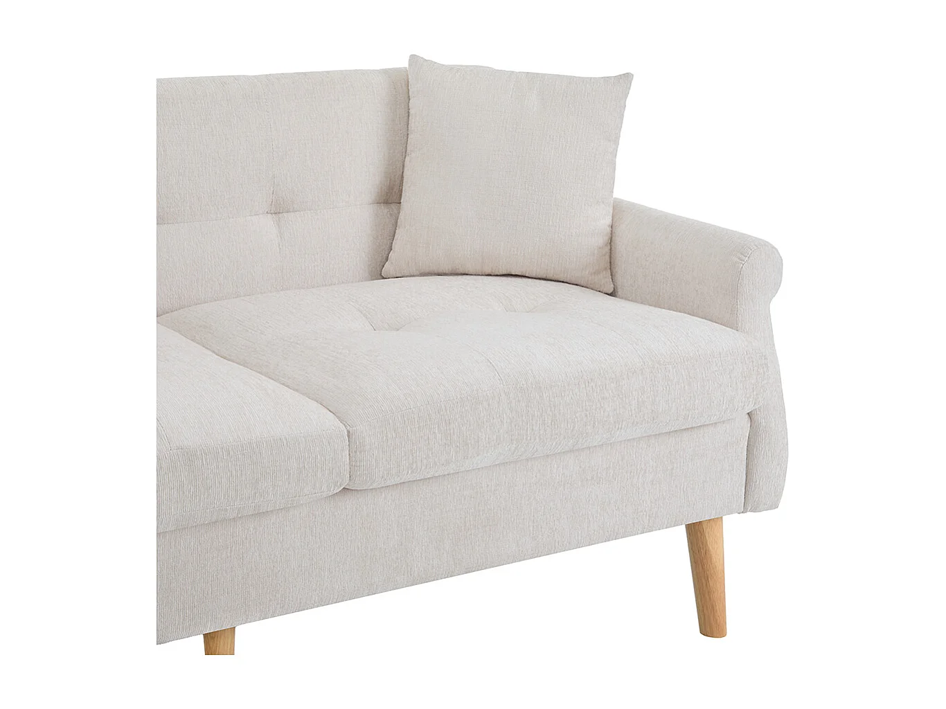 Design moderne, meubles rembourrés, canapé double, canapé rembourré avec coussins épais, beige