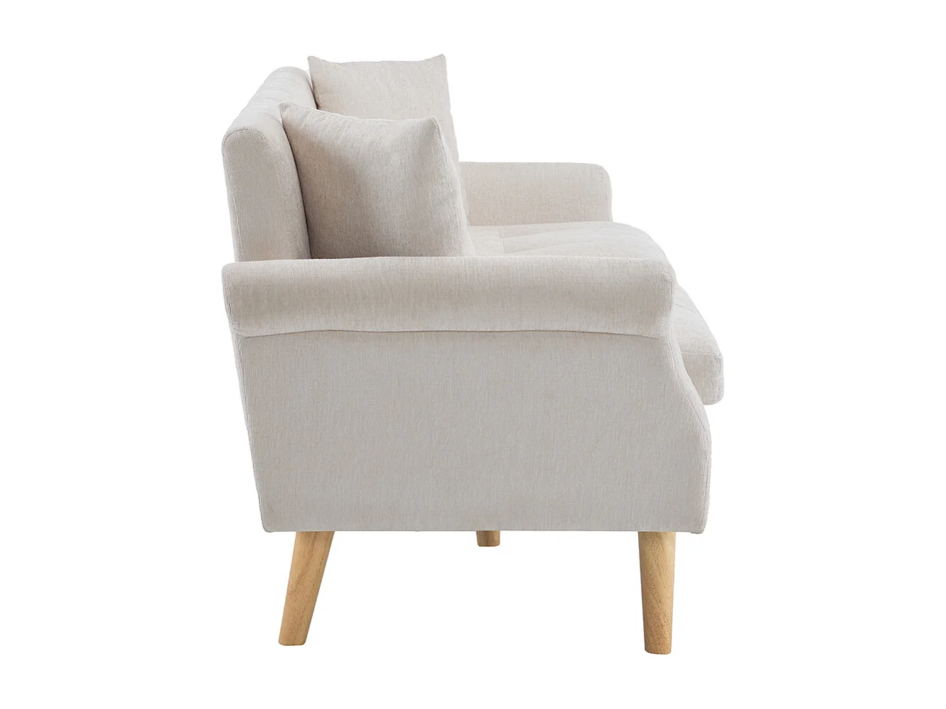 Diseño moderno, muebles tapizados, sofá doble, sofá tapizado con cojines gruesos, beige