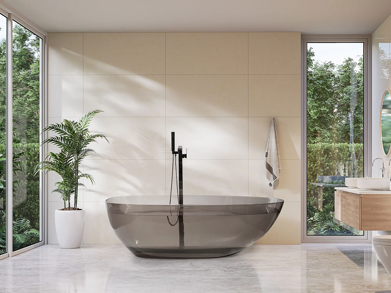 Vasca da bagno freestanding BLANCARENA 170 x 78 cm Nero