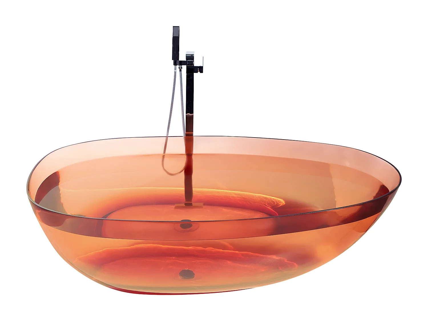 Freistehende Badwanne BLANCARENA 170 x 78 cm Hellrot