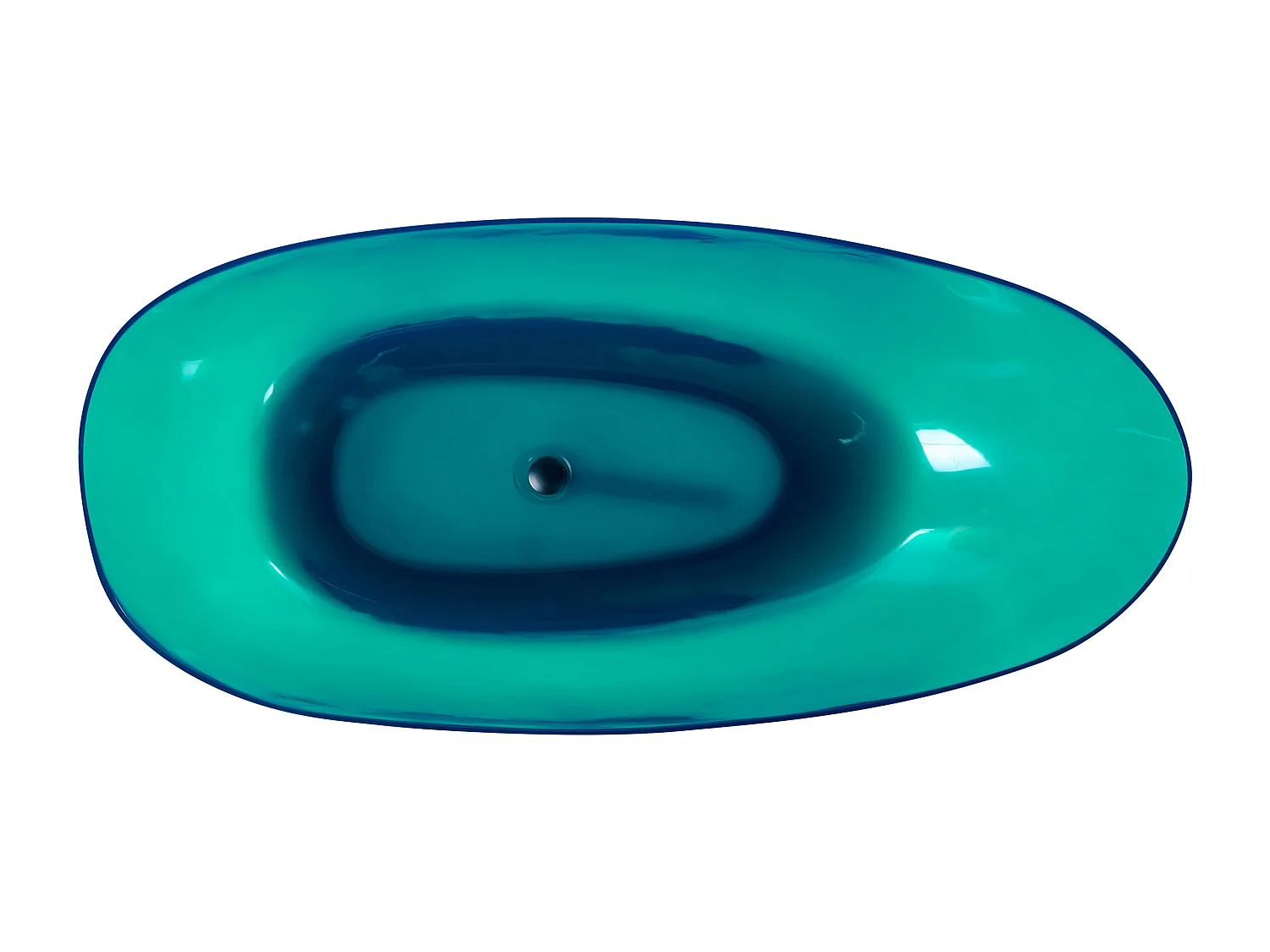 Baignoire îlot BLANCARENA 170 x 78 cm Bleu paon