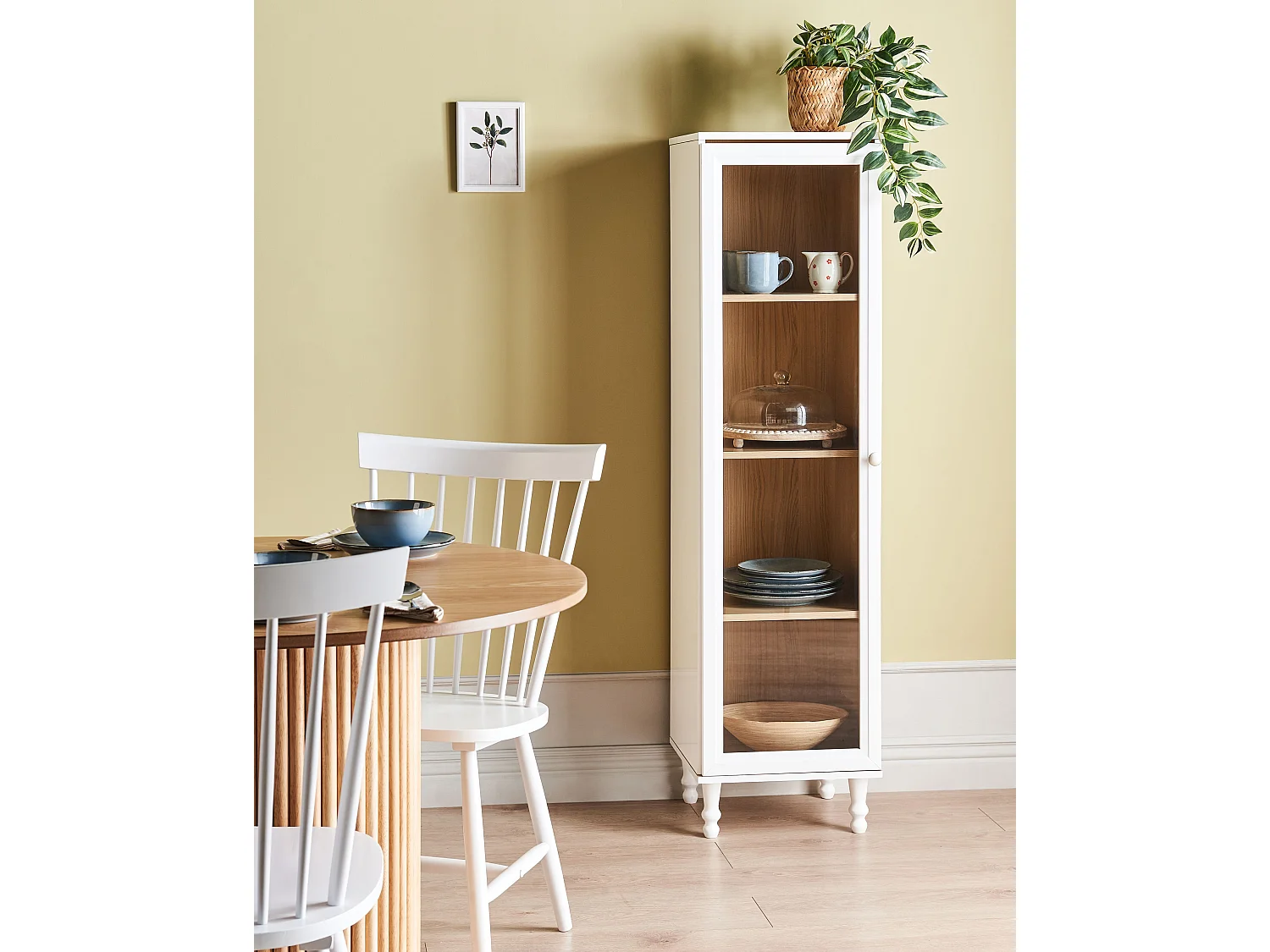 Vitrine en verre TINGLEDALE 40 cm Blanc