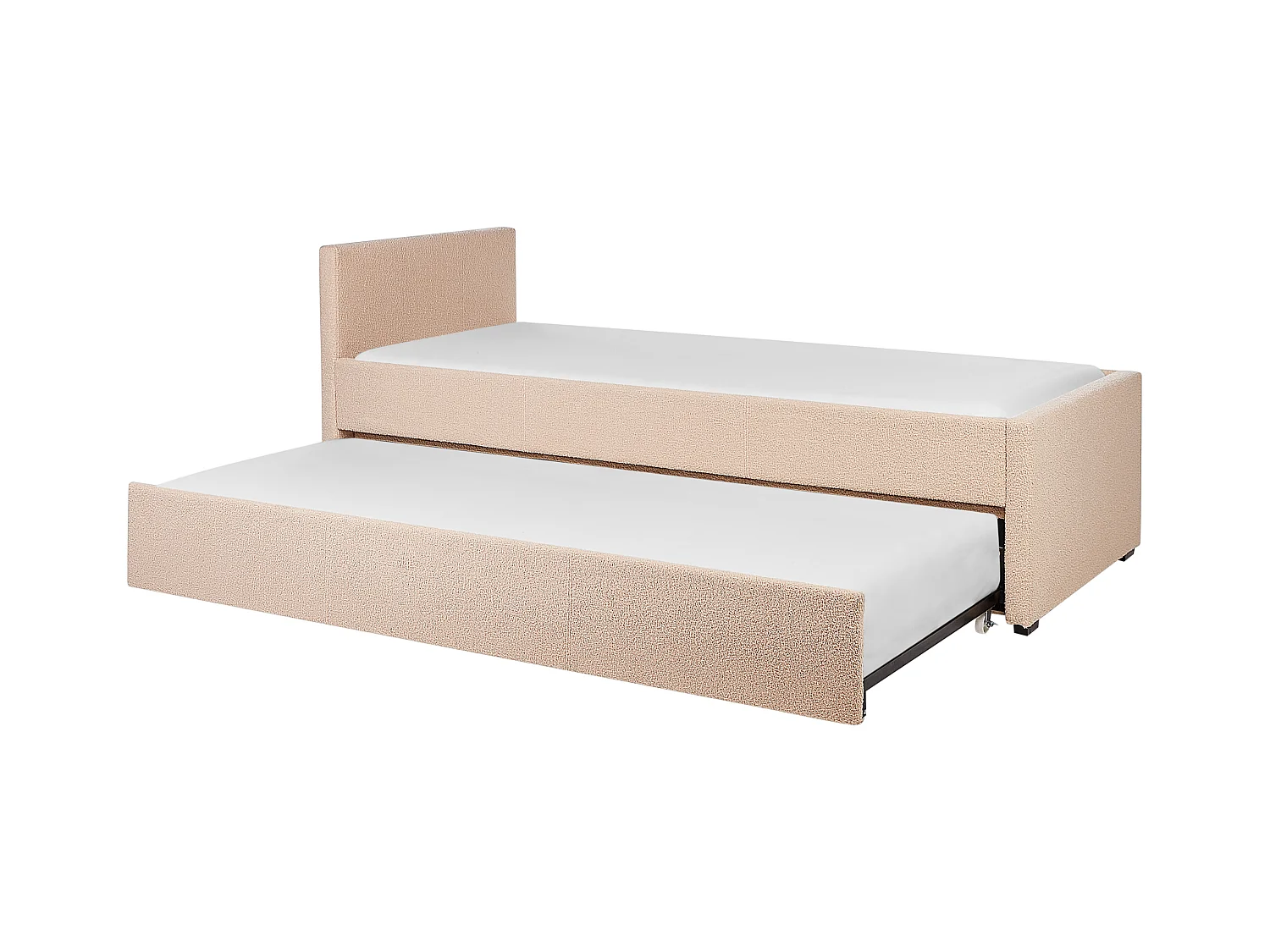 Łóżko wysuwane Boucle MARMANDE 80 x 200 cm Brzoskwiniowy