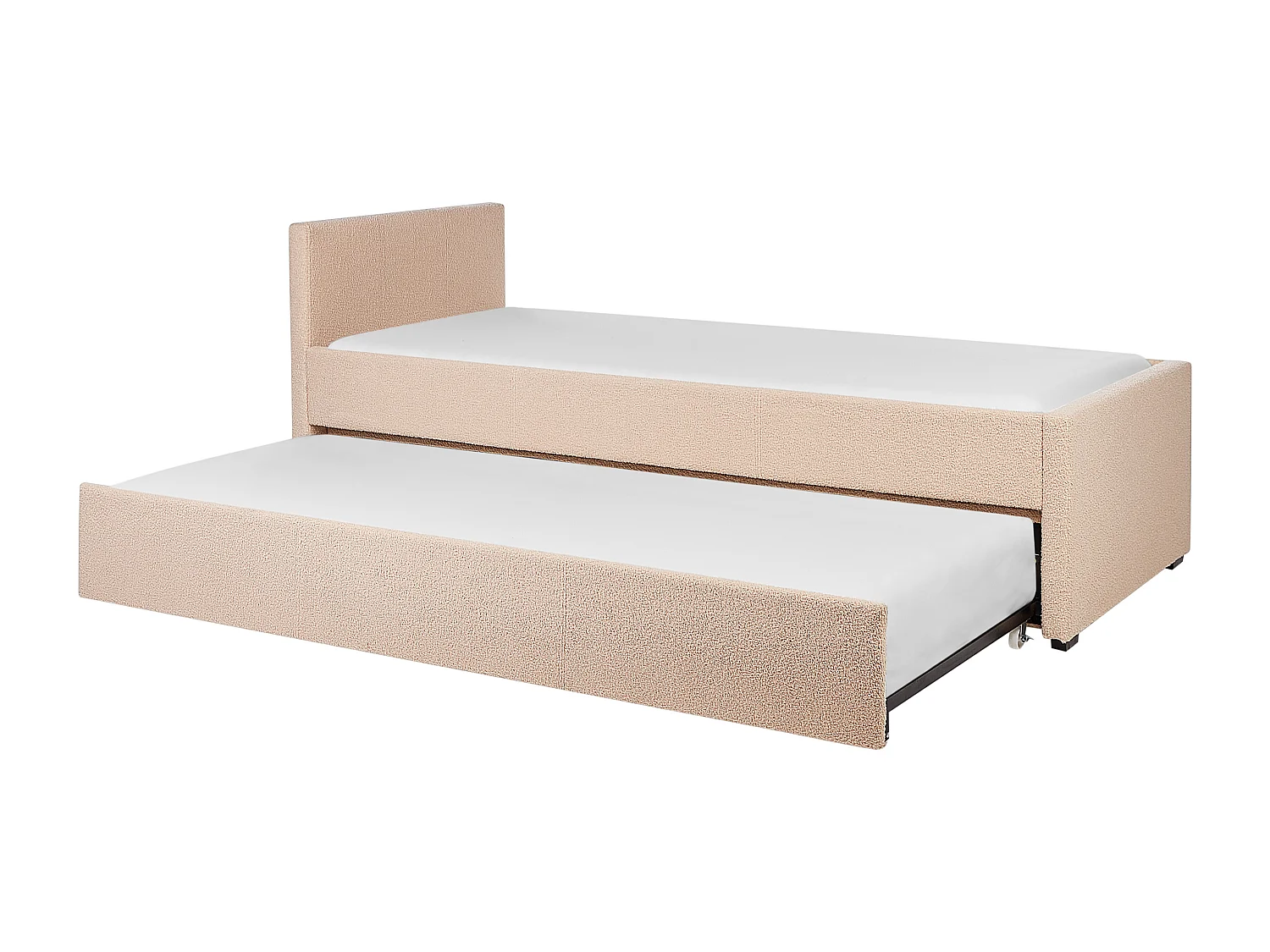 Ausziehbett Bouclé MARMANDE 80 x 200 cm Pfirsichrosa