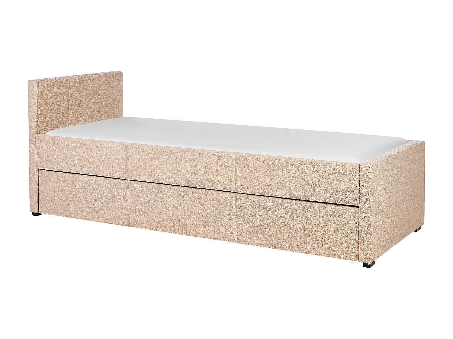 Cama nido Bouclé MARMANDE 80 x 200 cm Rosa melocotón