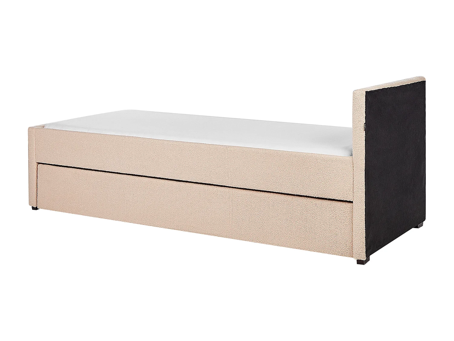 Cama nido Bouclé MARMANDE 80 x 200 cm Rosa melocotón