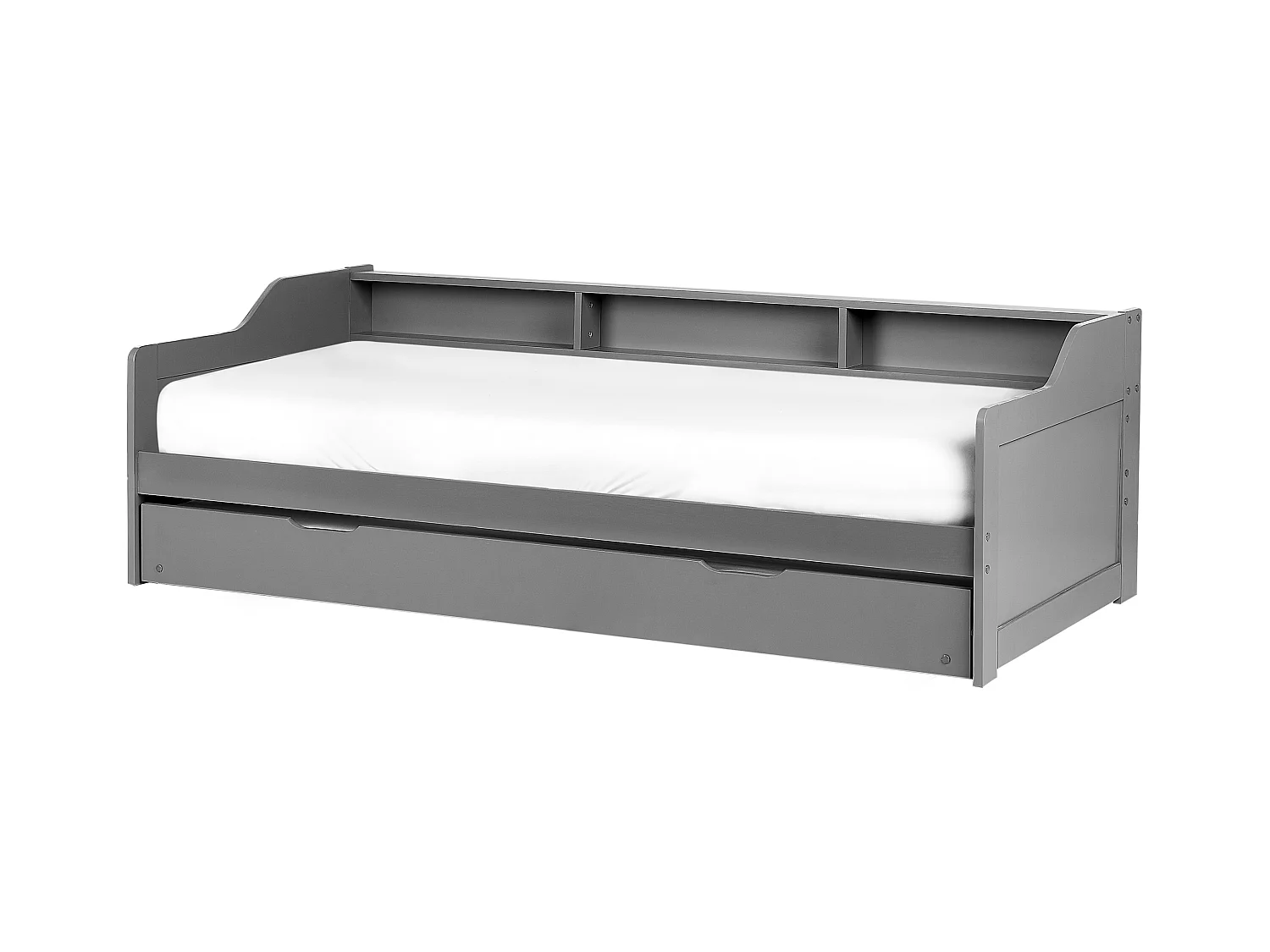 Lit gigogne Bois de pin EDERN 90 x 200 cm Gris