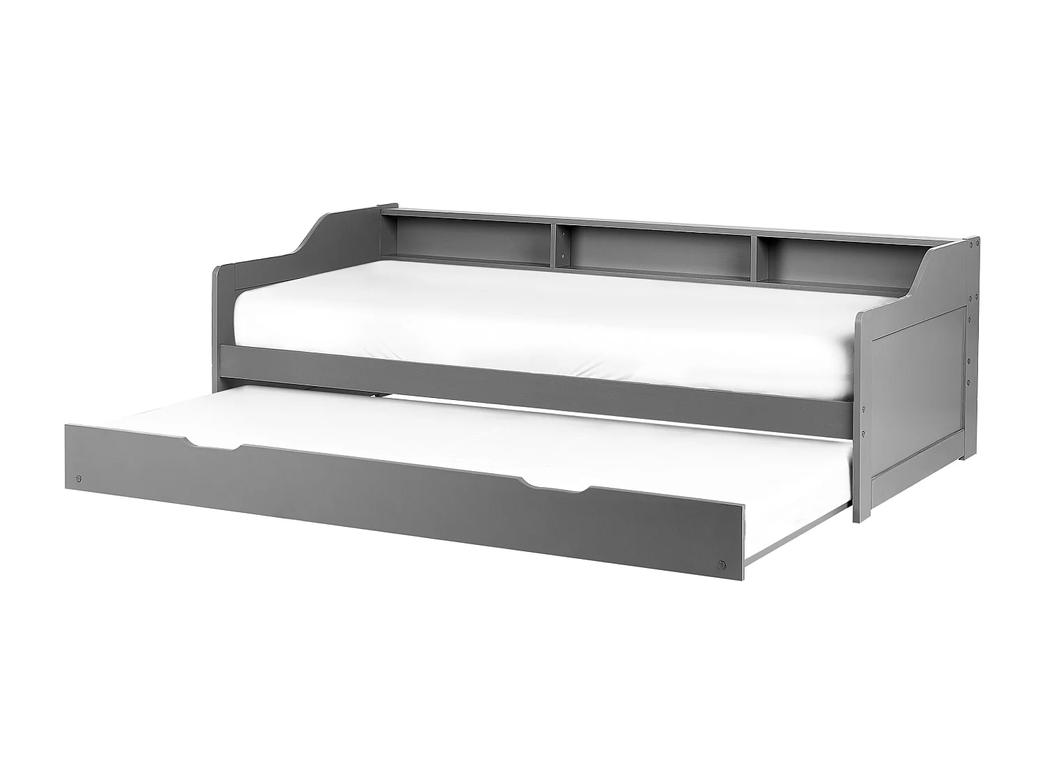 Onderschuifbed Dennenhout EDERN 90 x 200 cm Grijs