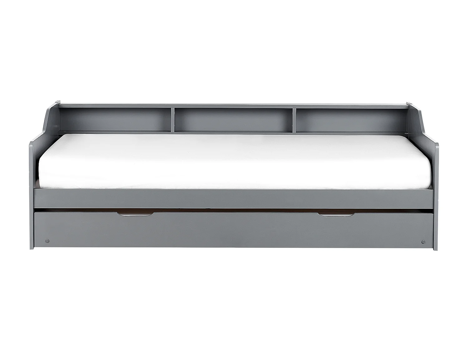 Onderschuifbed Dennenhout EDERN 90 x 200 cm Grijs