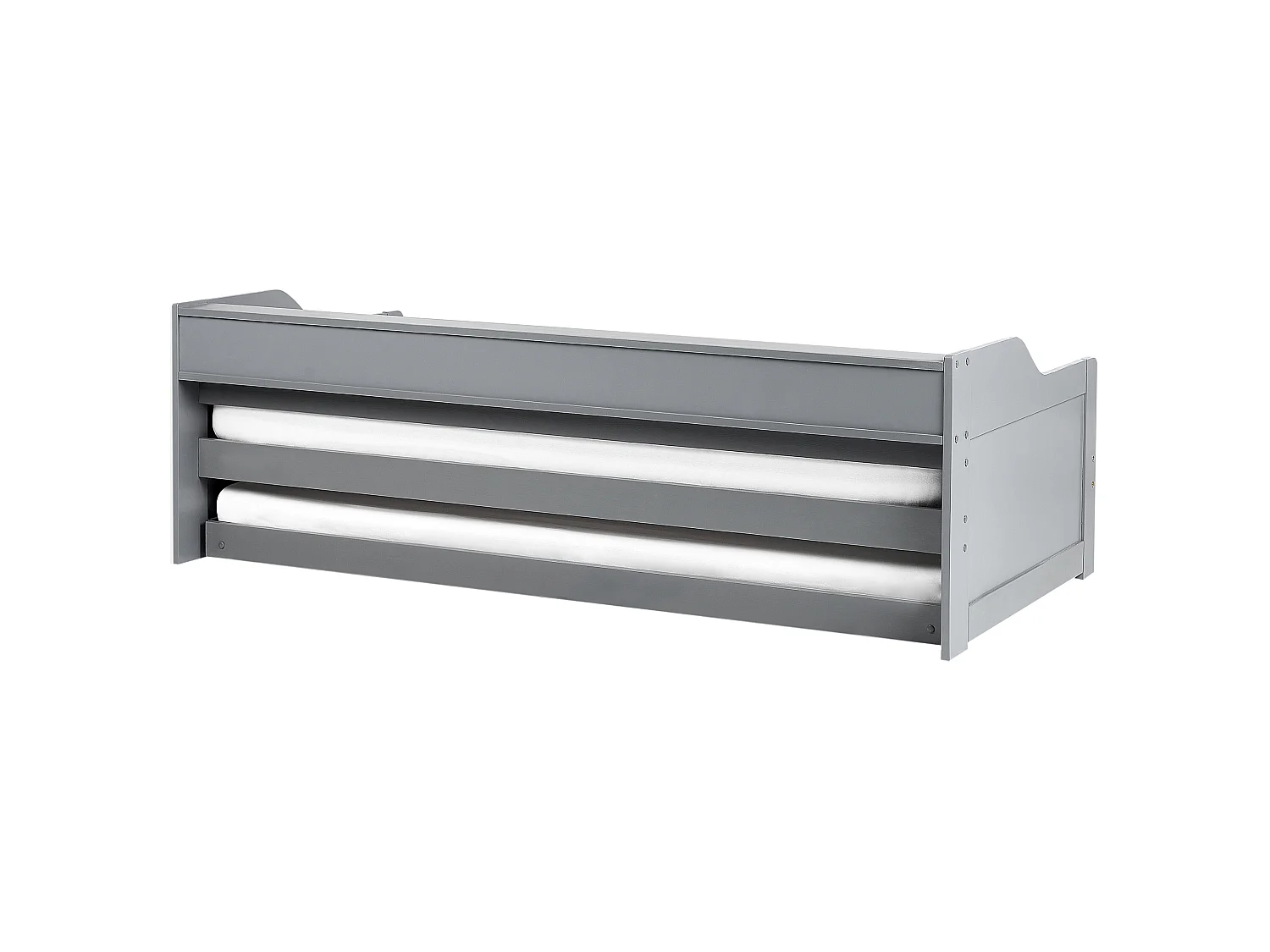 Lit gigogne Bois de pin EDERN 90 x 200 cm Gris