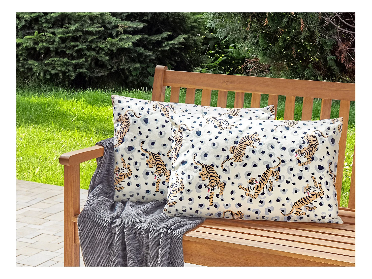 Lot de 2 coussins d'extérieur ARENZANO Motif animal 40 x 60 cm Multicolore