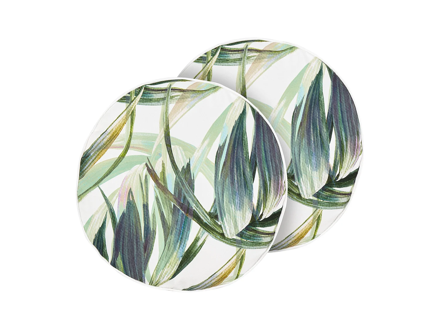Lot de 2 coussins d'extérieur CALDERINA Motif de plante 40 x 40 cm Vert