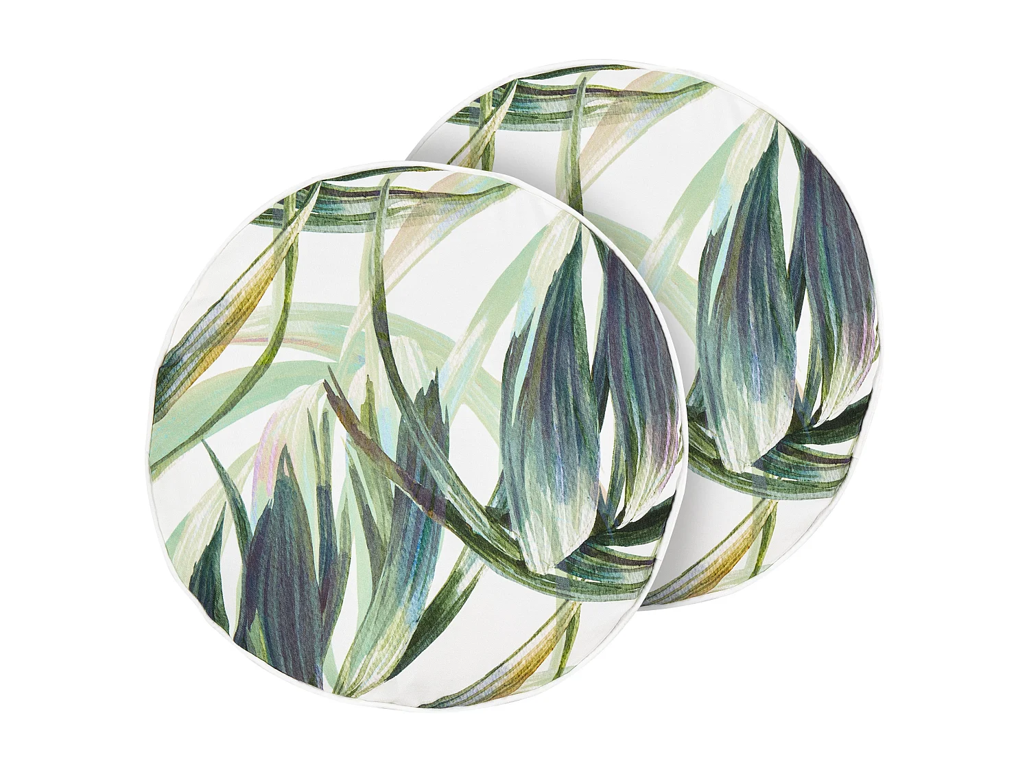 Lot de 2 coussins d'extérieur CALDERINA Motif de plante 40 x 40 cm Vert