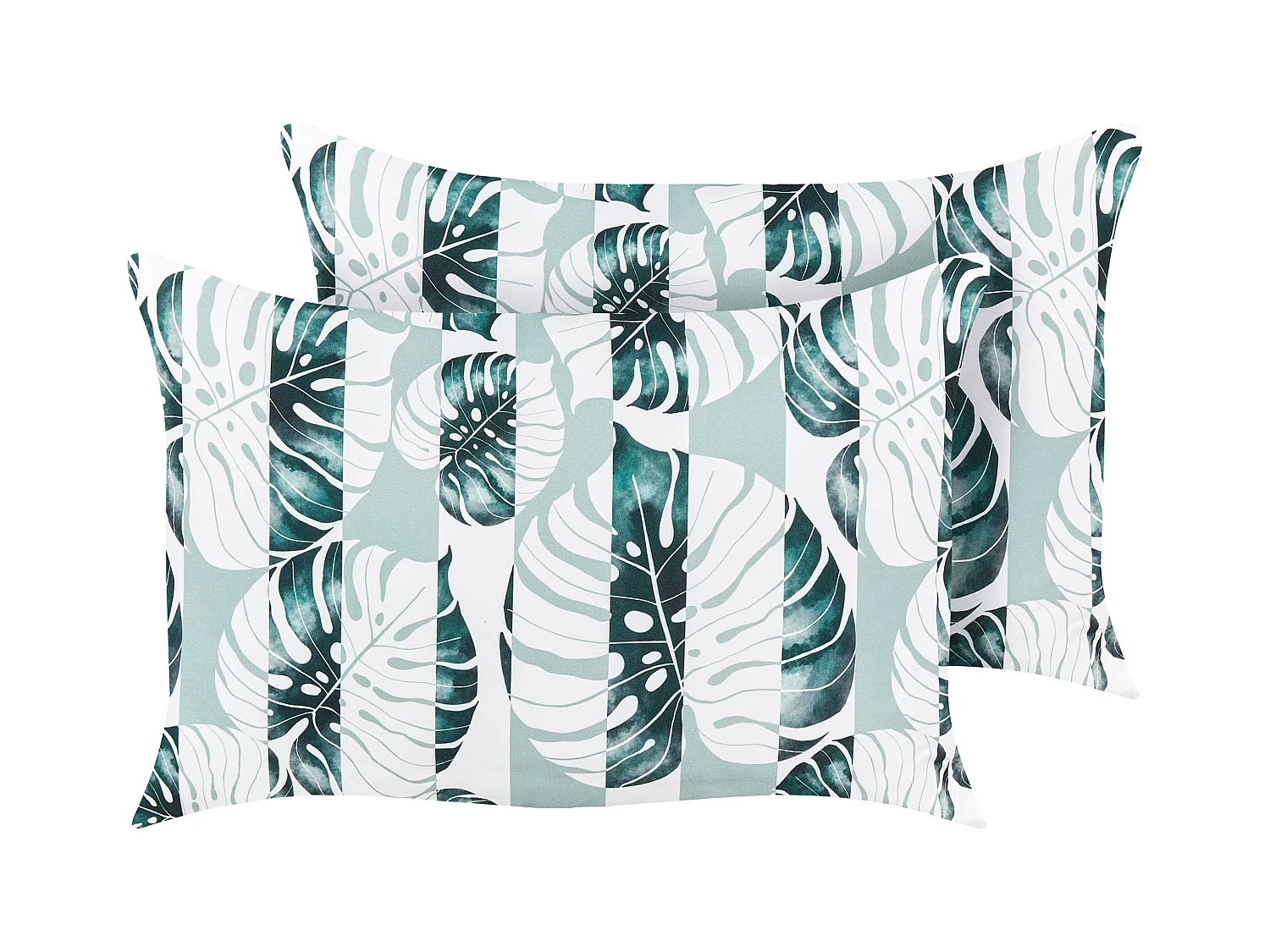 Lot de 2 coussins d'extérieur TERMINI Motif de plante 40 x 60 cm Vert