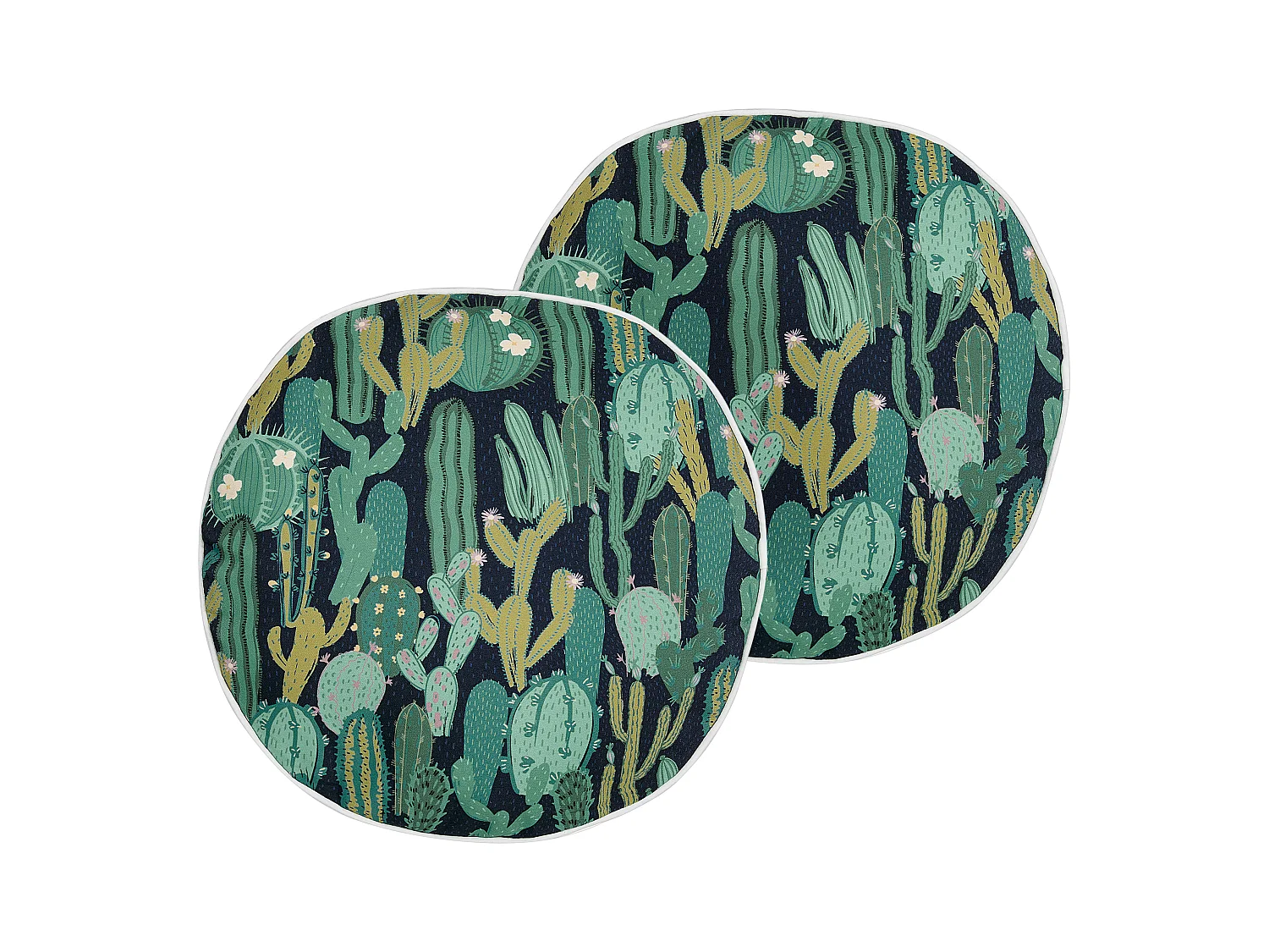 Lot de 2 coussins d'extérieur BUSSANA Motif de plante 40 x 40 cm Vert