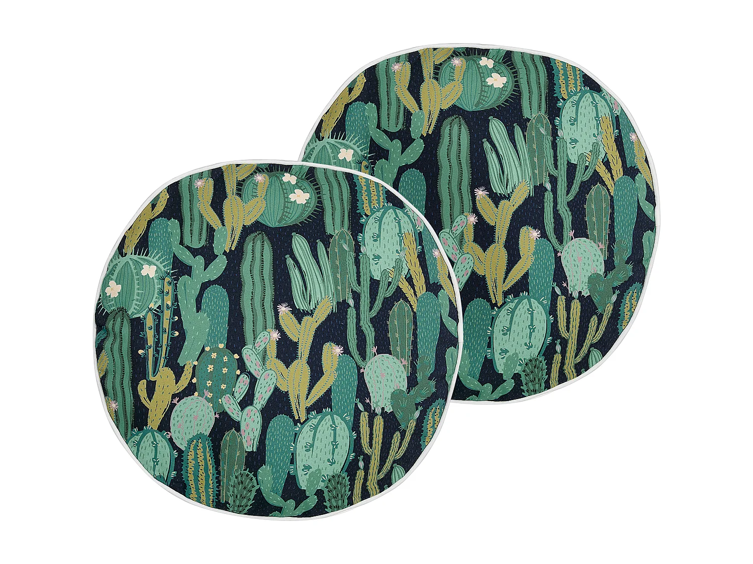 Lot de 2 coussins d'extérieur BUSSANA Motif de plante 40 x 40 cm Vert