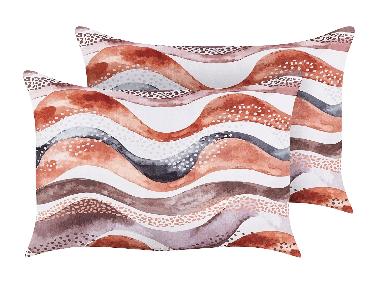 Lot de 2 coussins d'extérieur SEBORGA Motif abstrait 40 x 60 cm Marron