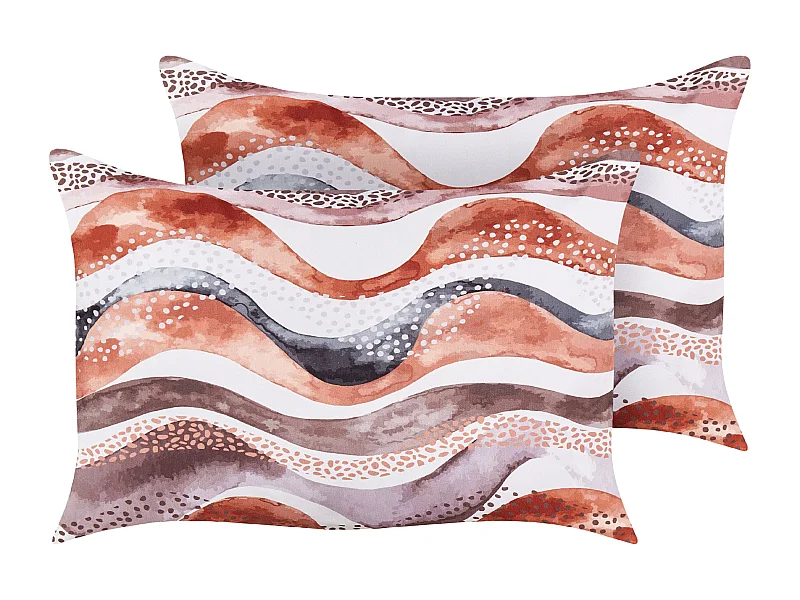 Set van 2 tuinkussens SEBORGA Abstract patroon 40 x 60 cm Bruin