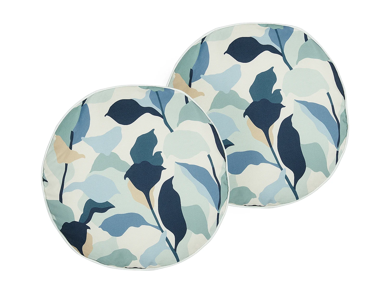 Zestaw 2 poduszek ogrodowych VEGLINO Wzór roślinny 40 x 40 cm Niebieski