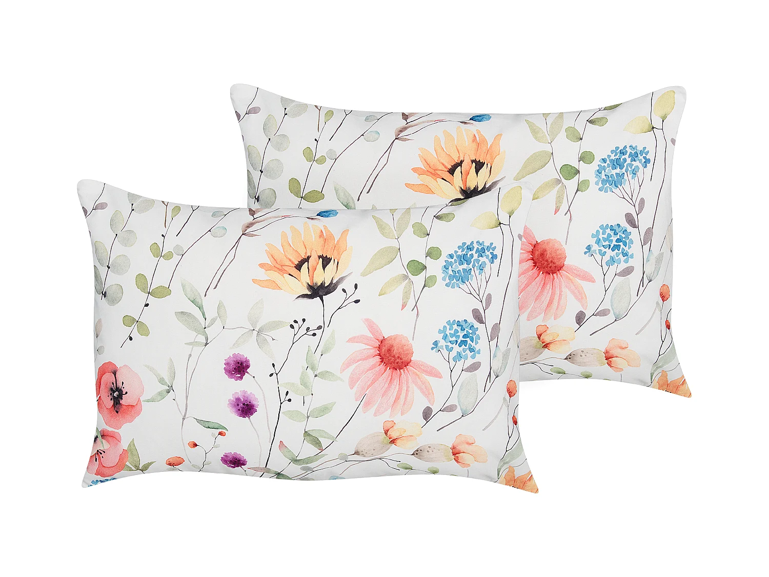 Lot de 2 coussins d'extérieur MONESI Motif floral 40 x 60 cm Multicolore