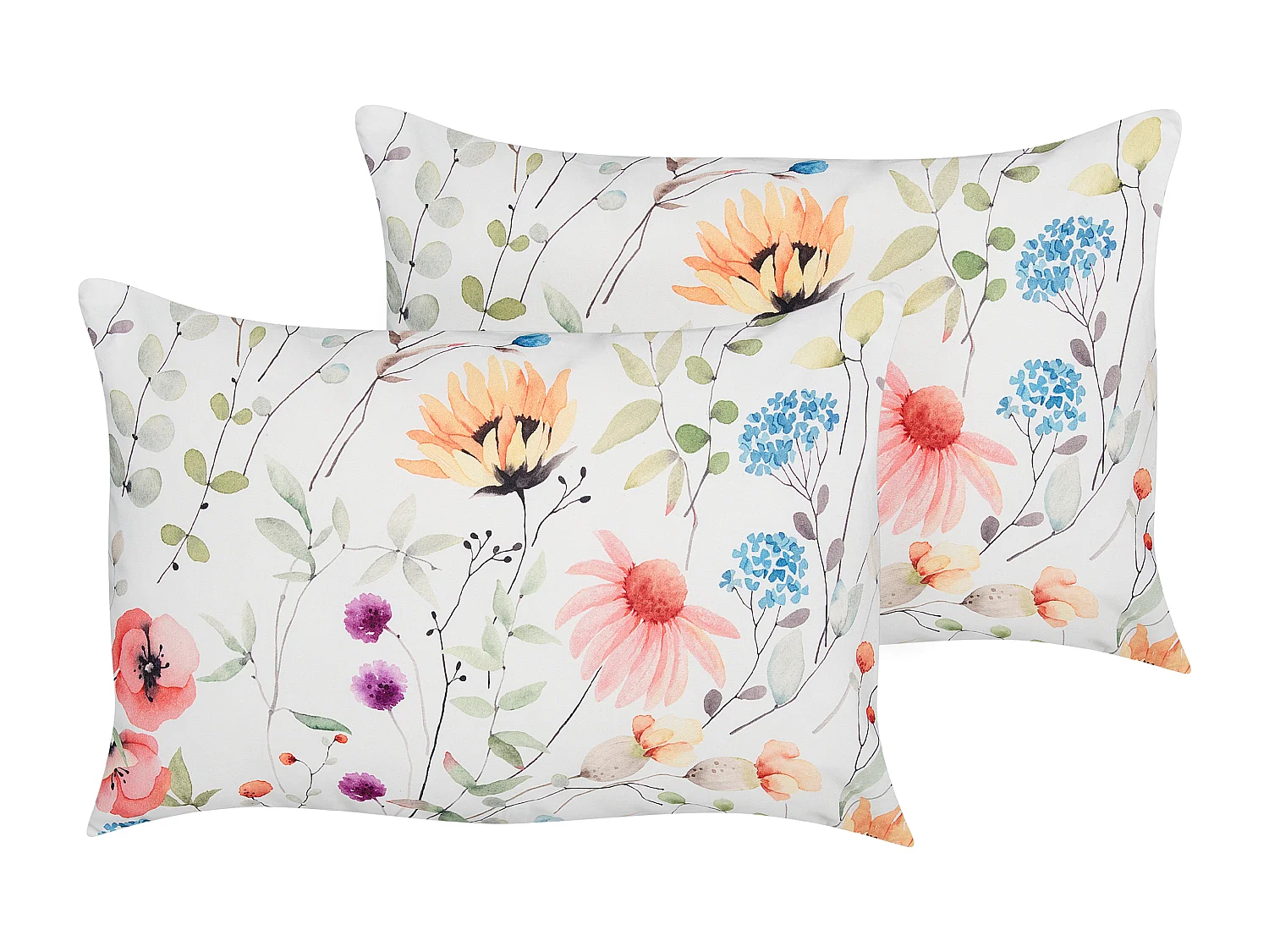 Lot de 2 coussins d'extérieur MONESI Motif floral 40 x 60 cm Multicolore