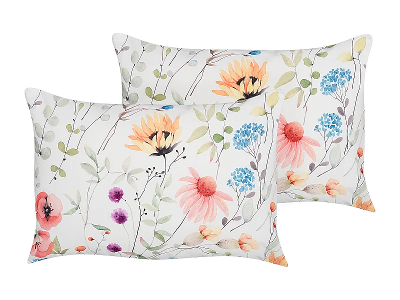 Set di 2 cuscini da esterno MONESI Trama floreale 40 x 60 cm Multicolore