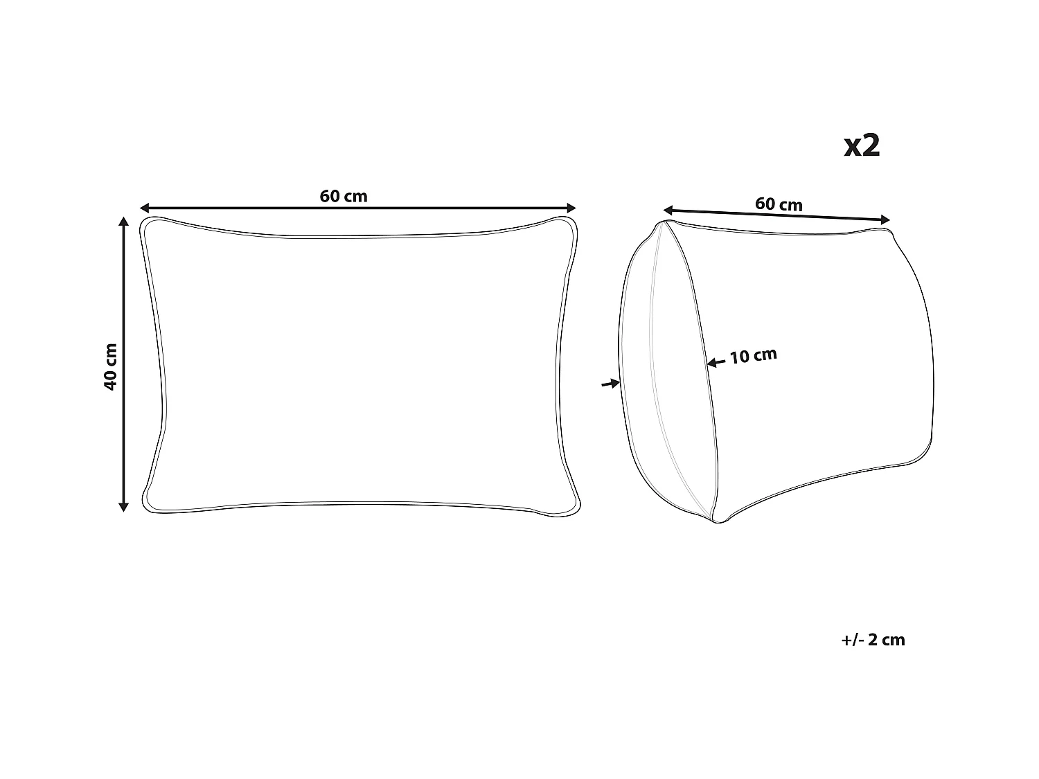 Set di 2 cuscini da esterno PIANAZZO Trama animale 40 x 60 cm Nero