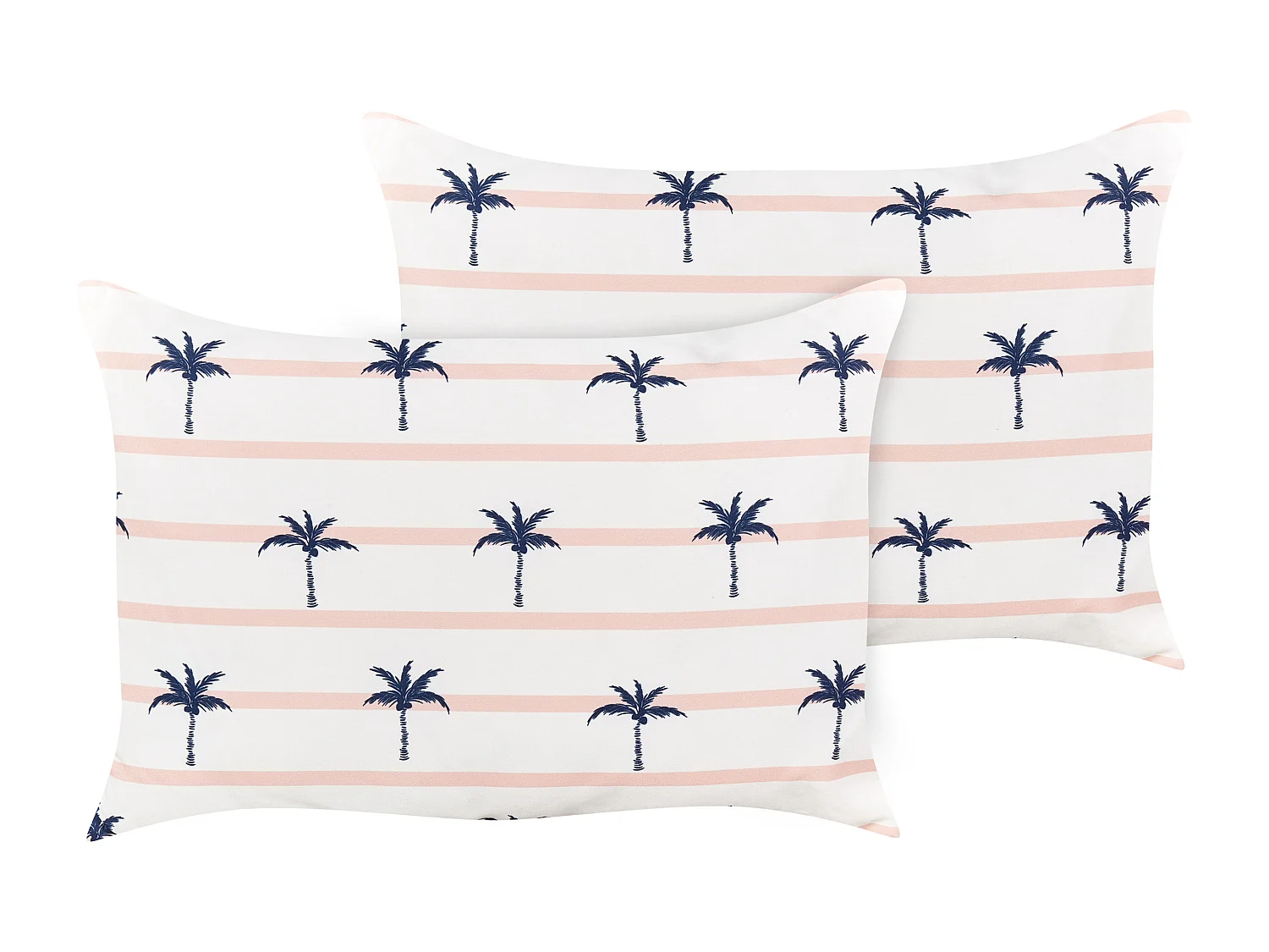 Gartenkissen 2er Set MOLTEDO Streifenmuster 40 x 60 cm Weiss