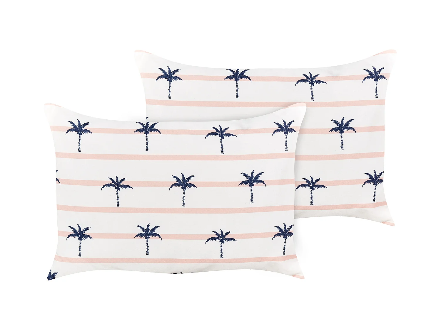 Lot de 2 coussins d'extérieur MOLTEDO À rayure 40 x 60 cm Blanc