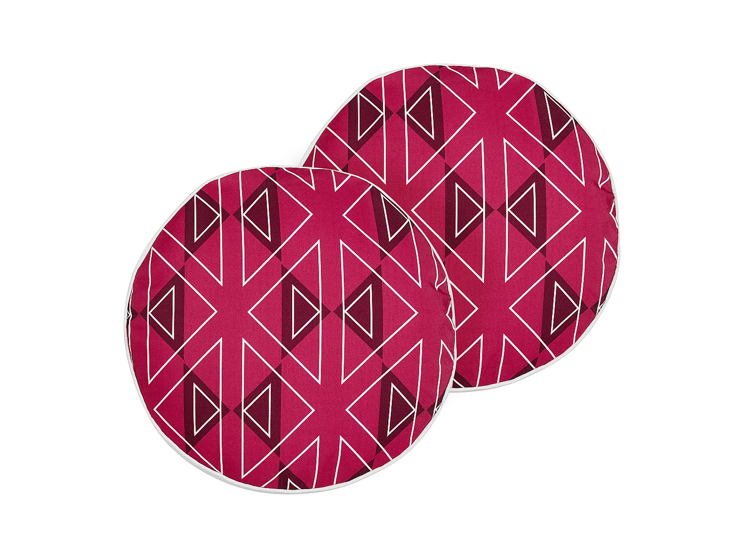 Lot de 2 coussins d'extérieur MEZZANO Motif géométrique 40 x 40 cm Rose