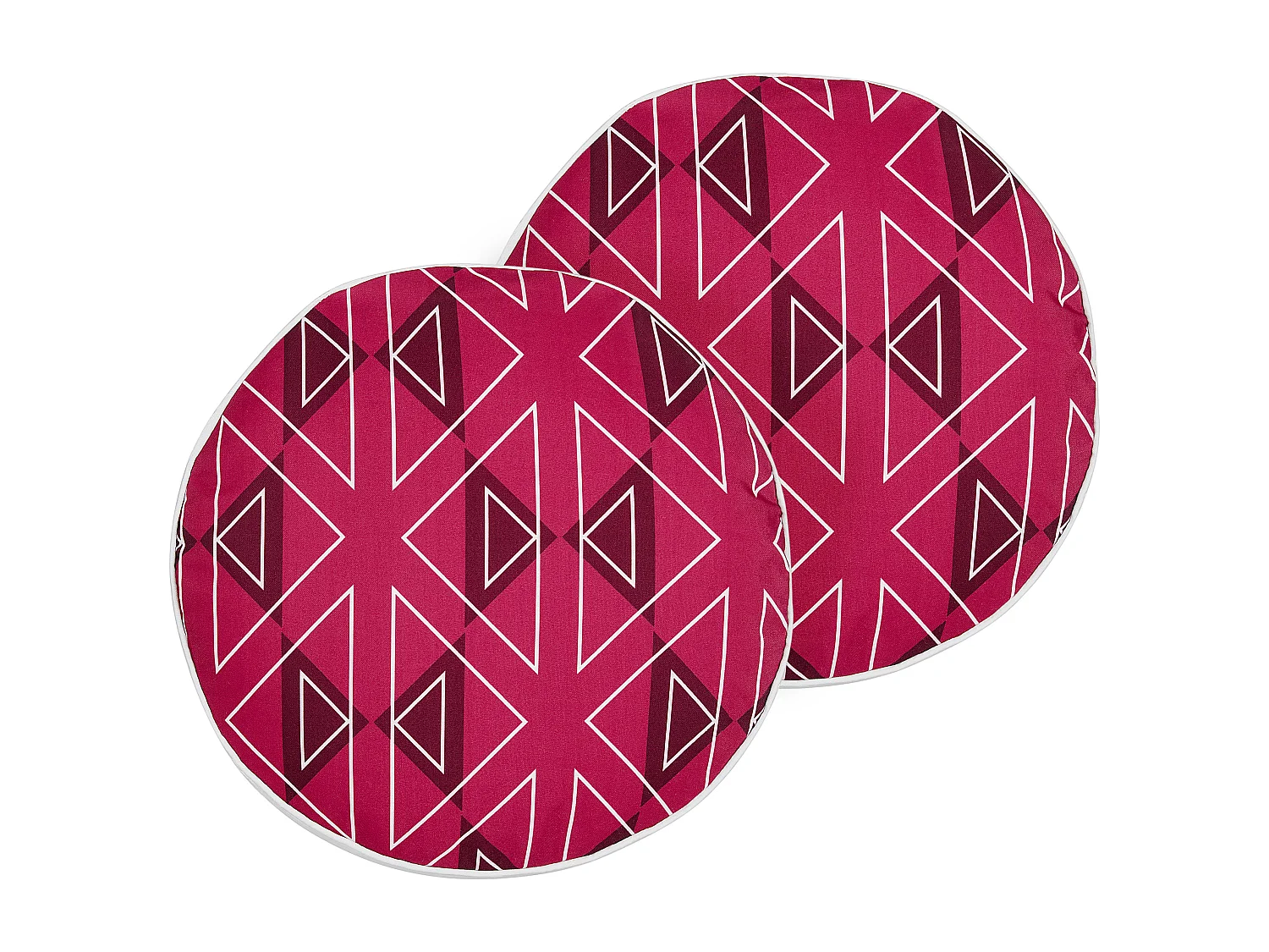 Gartenkissen 2er Set MEZZANO Geometrisches Muster 40 x 40 cm Rosa