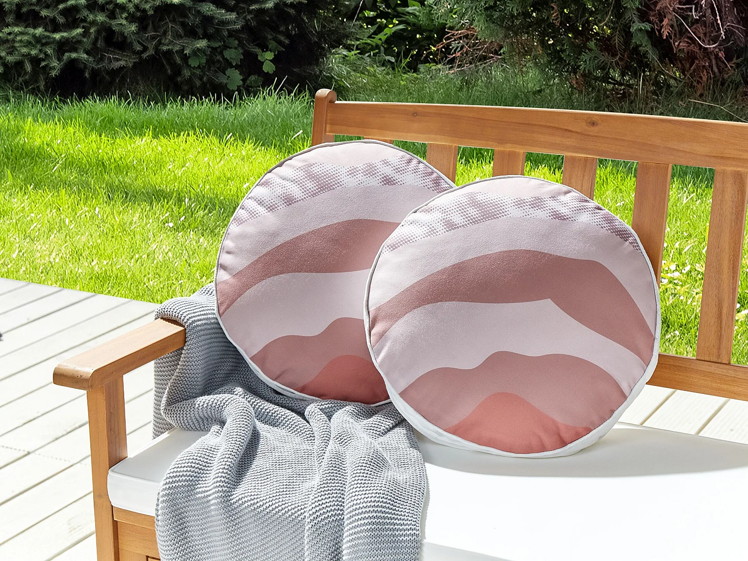 Set di 2 cuscini da esterno CAMPEI Trama astratta 40 x 40 cm Rosa