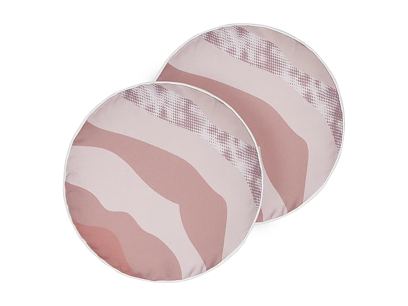 Lot de 2 coussins d'extérieur CAMPEI Motif abstrait 40 x 40 cm Rose