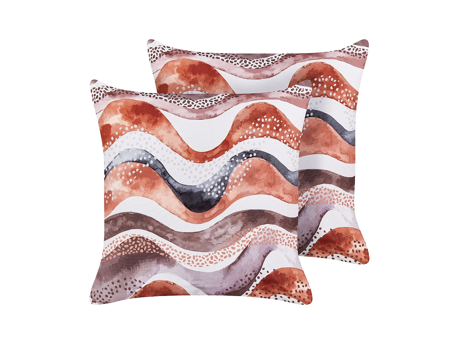 Set di 2 cuscini da esterno SEBORGA Trama astratta 45 x 45 cm Marrone