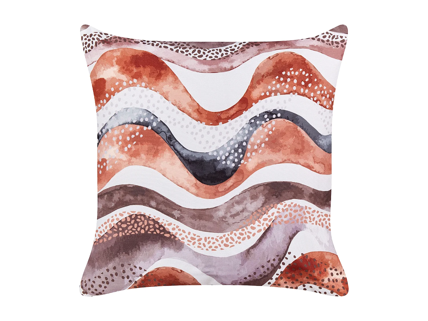 Set aus 2 Gartenkissen für den Außenbereich 45 x 45 cm Polyester Abstraktes Motiv Wellenmuster Rechteckig Braun Seborga