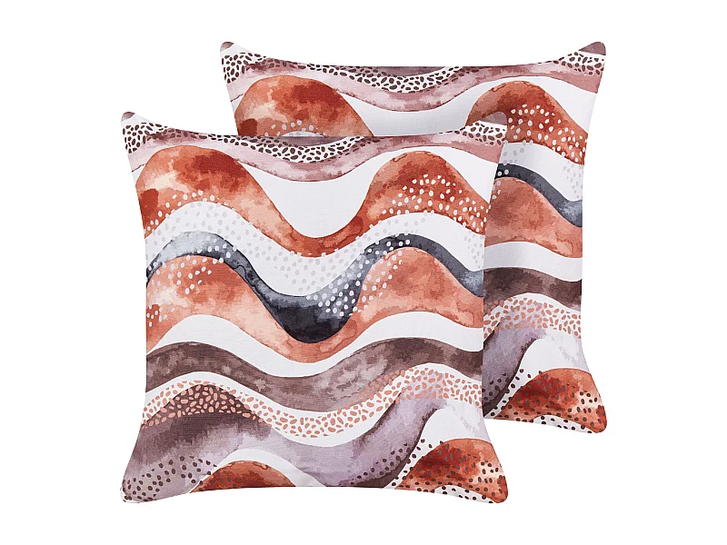 Set van 2 tuinkussens SEBORGA Abstract patroon 45 x 45 cm Bruin