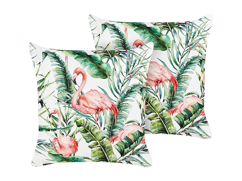 Lot de 2 coussins d'extérieur ELLERA Motif animal 45 x 45 cm Vert