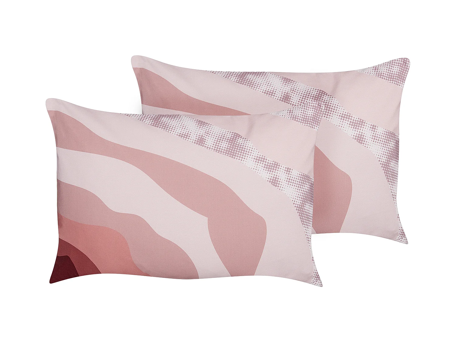 Lot de 2 coussins d'extérieur CAMPEI Motif abstrait 40 x 60 cm Rose