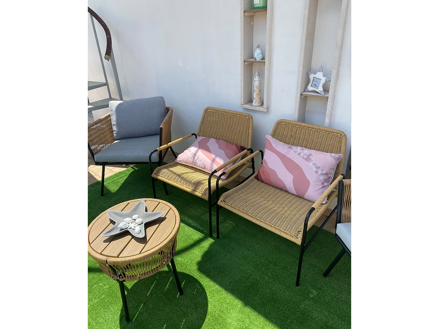 Gartenkissen 2er Set CAMPEI Abstraktes Muster 40 x 60 cm Rosa