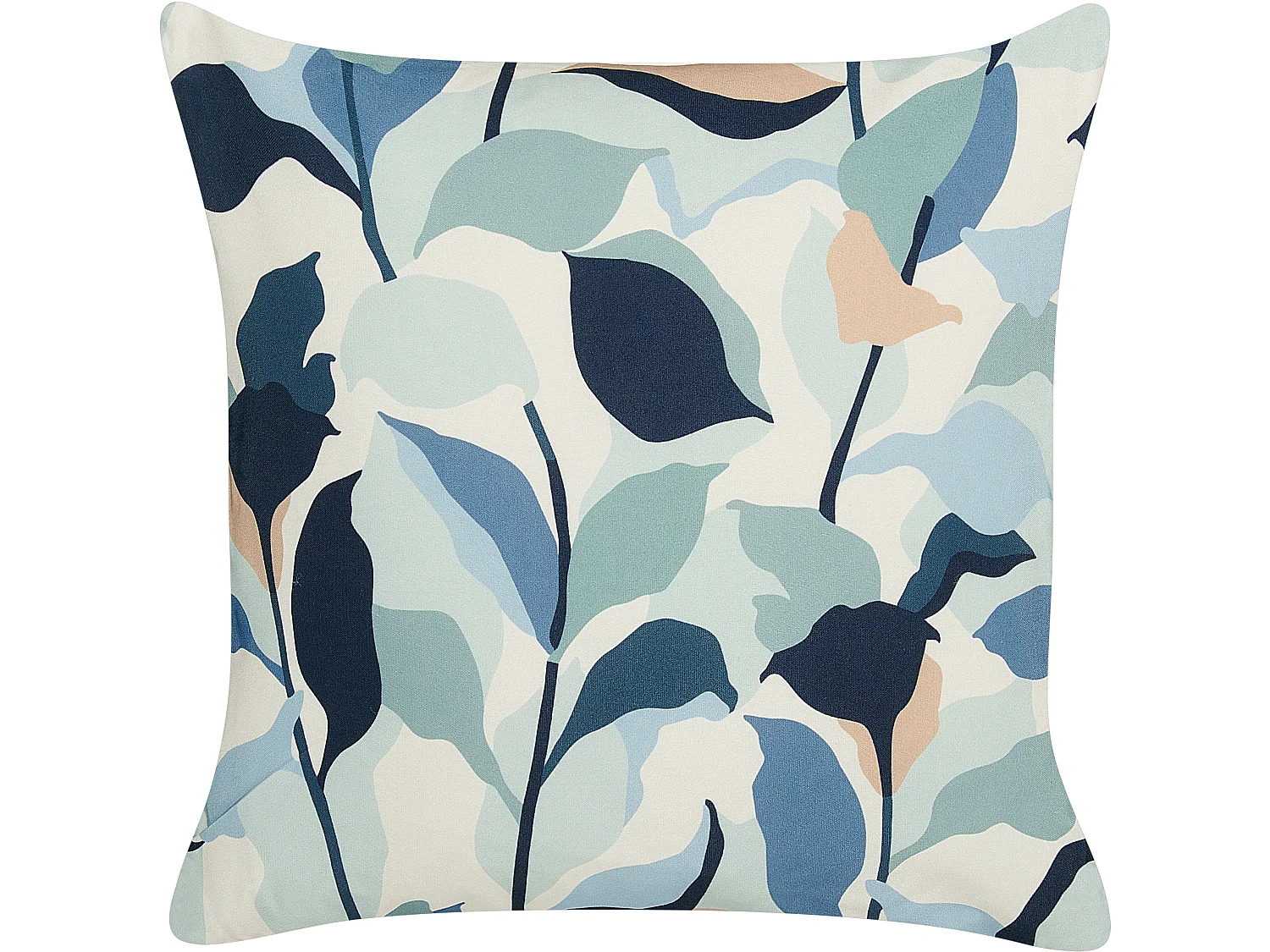 Gartenkissen 2er Set VEGLINO Pflanzenmuster 45 x 45 cm Blau